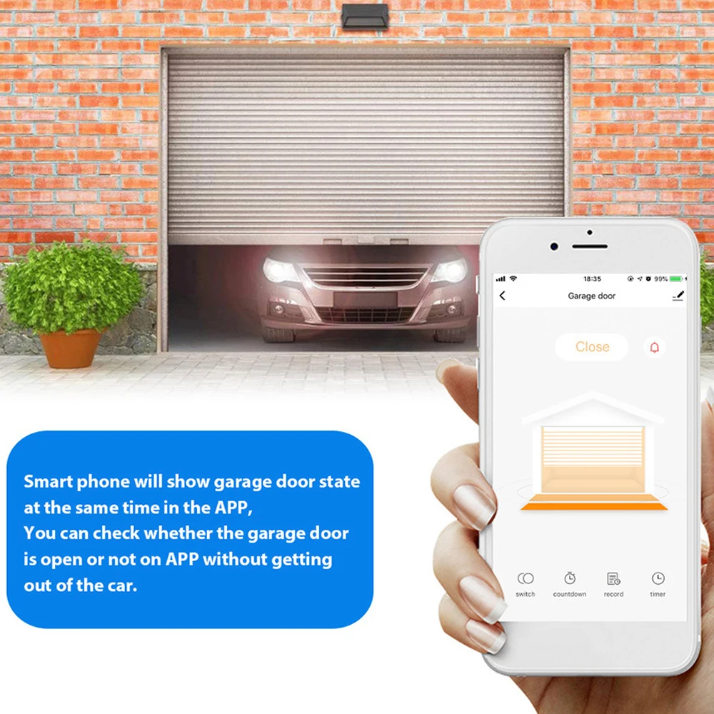 WiFi Switch Smart Garage Door Opener Controller With Smart Life/Tuya APP Control
WiFi Switch Smart Garage Door Opener Controller With Smart Life/Tuya APP Control