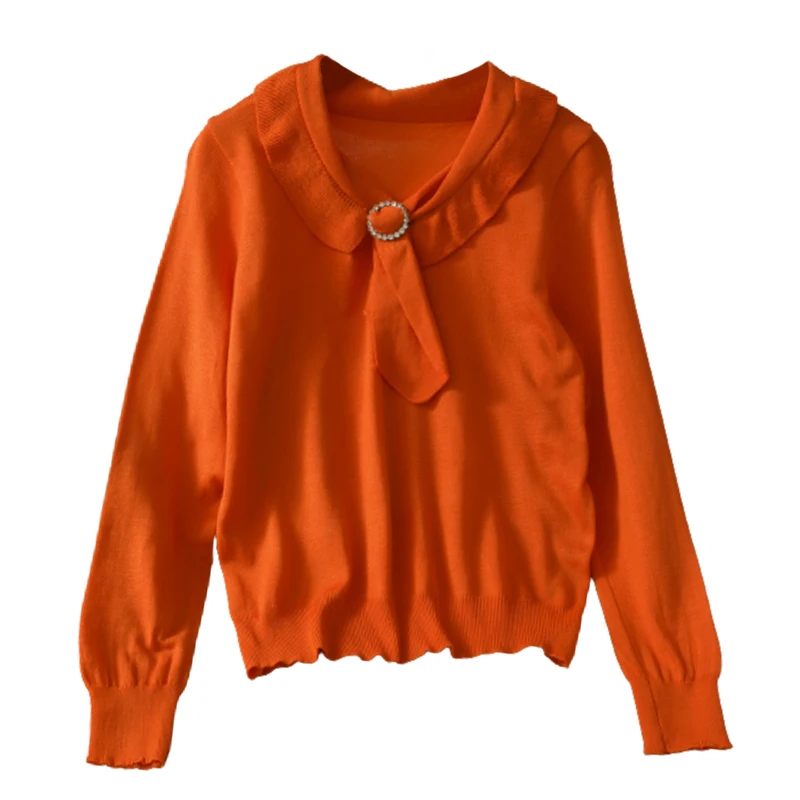2020 new bow V-neck loose and thin T-shirt women's autumn and winter solid color long sleeve Pullover Sweater
2020 new bow V-neck loose and thin T-shirt women's autumn and winter solid color long sleeve Pullover Sweater