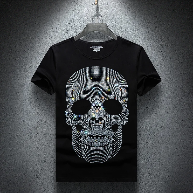 Casual T-shirt Men 2020 Summer Short Sleeve Fashion Streetwear O-Neck Slim Cotton Tshirts Rhinestone Plus Size S-7XL Tops Male
Casual T-shirt Men 2020 Summer Short Sleeve Fashion Streetwear O-Neck Slim Cotton Tshirts Rhinestone Plus Size S-7XL Tops Male