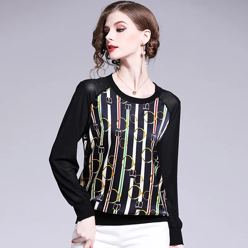 2021 spring new fashion women's round neck long sleeve splicing contrast color show thin comfortable foreign Style Chiffon Top
2021 spring new fashion women's round neck long sleeve splicing contrast color show thin comfortable foreign Style Chiffon Top