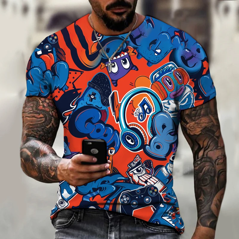 New Large Size Men's 3D Graffiti Printed T-shirt Hip-Hop Streetwear Three-Dimensional Funny Fashion
New Large Size Men's 3D Graffiti Printed T-shirt Hip-Hop Streetwear Three-Dimensional Funny Fashion