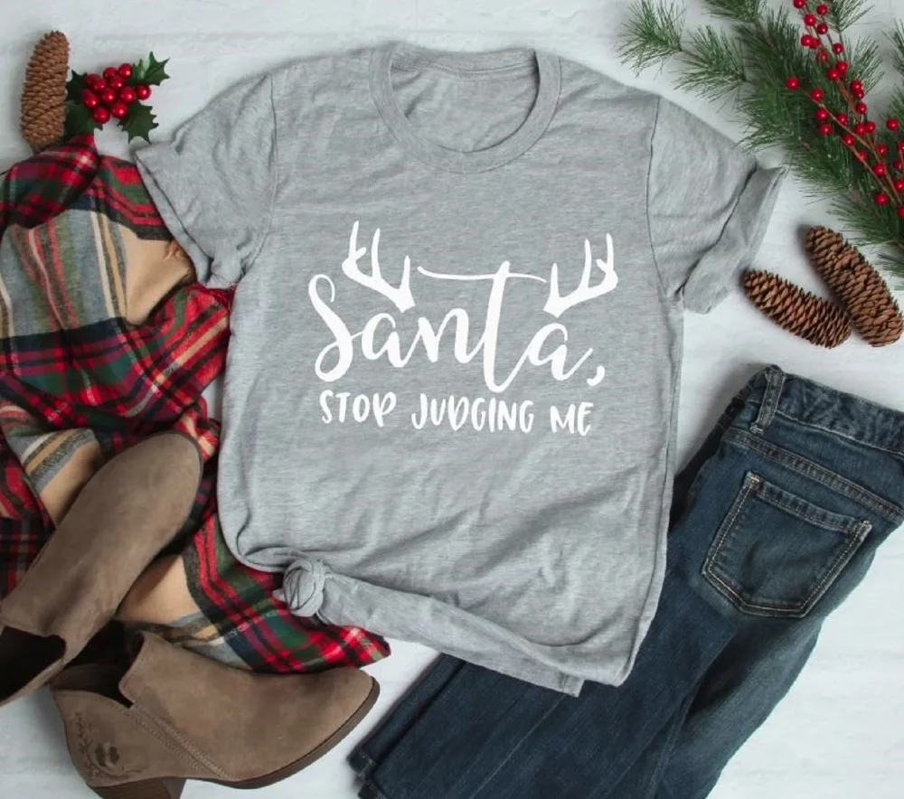 Goth Tee Top Santa Stop Judging Me Funny Merry Christmas Shirt Deer Graphic Women Fashion Holiday Party Tumblr Aesthetic T-shirt 
Goth Tee Top Santa Stop Judging Me Funny Merry Christmas Shirt Deer Graphic Women Fashion Holiday Party Tumblr Aesthetic T-shirt