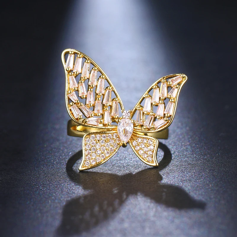 Luxury Gold Butterfly Appearance Wedding Band Eternity Ring For Women Big Gift Ladies Love Wholesale Lots Bulk Jewelry
Luxury Gold Butterfly Appearance Wedding Band Eternity Ring For Women Big Gift Ladies Love Wholesale Lots Bulk Jewelry