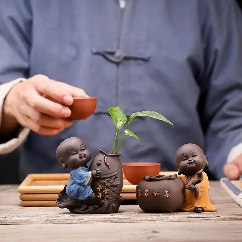 Free Shipping Tea Pets Ornament Purple Clay Decoration Crafts Figurines Little Monk Yixing Baby Boy Tea Accessories
Free Shipping Tea Pets Ornament Purple Clay Decoration Crafts Figurines Little Monk Yixing Baby Boy Tea Accessories