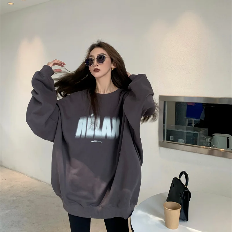 American Streetwear Style Oversize Loose Fashion Clothes O-neck Printing Letters Pullovers Sweatshirts Women's Mid-length Top
American Streetwear Style Oversize Loose Fashion Clothes O-neck Printing Letters Pullovers Sweatshirts Women's Mid-length Top