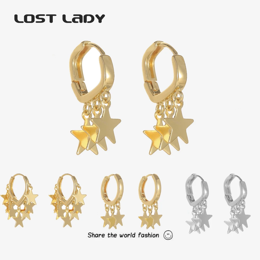 Lost Lady New Fashion Cute Star Drop Small Hoop Earrings For Women Tassel Drop Earrings Girl Party Jewelry Accessories Gift 2021
Lost Lady New Fashion Cute Star Drop Small Hoop Earrings For Women Tassel Drop Earrings Girl Party Jewelry Accessories Gift 2021