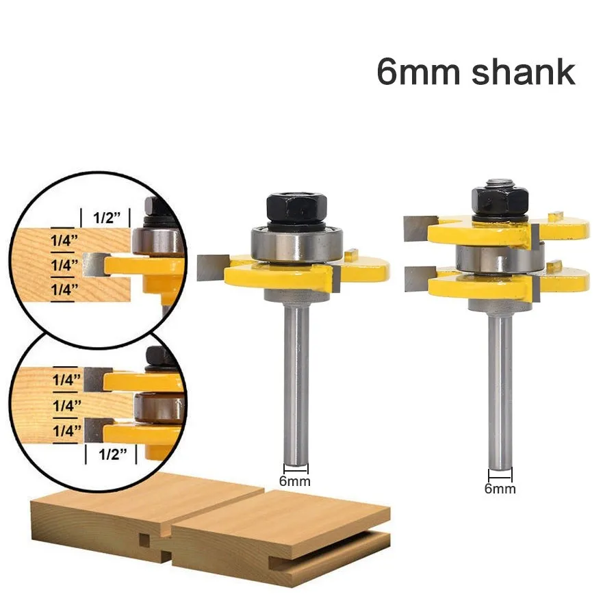 2Pcs 6mm Shank Tongue And Groove Router Bits Teeth T Shape Wood Milling Cutter Woodworking Milling Machine Electric Tools
2Pcs 6mm Shank Tongue And Groove Router Bits Teeth T Shape Wood Milling Cutter Woodworking Milling Machine Electric Tools