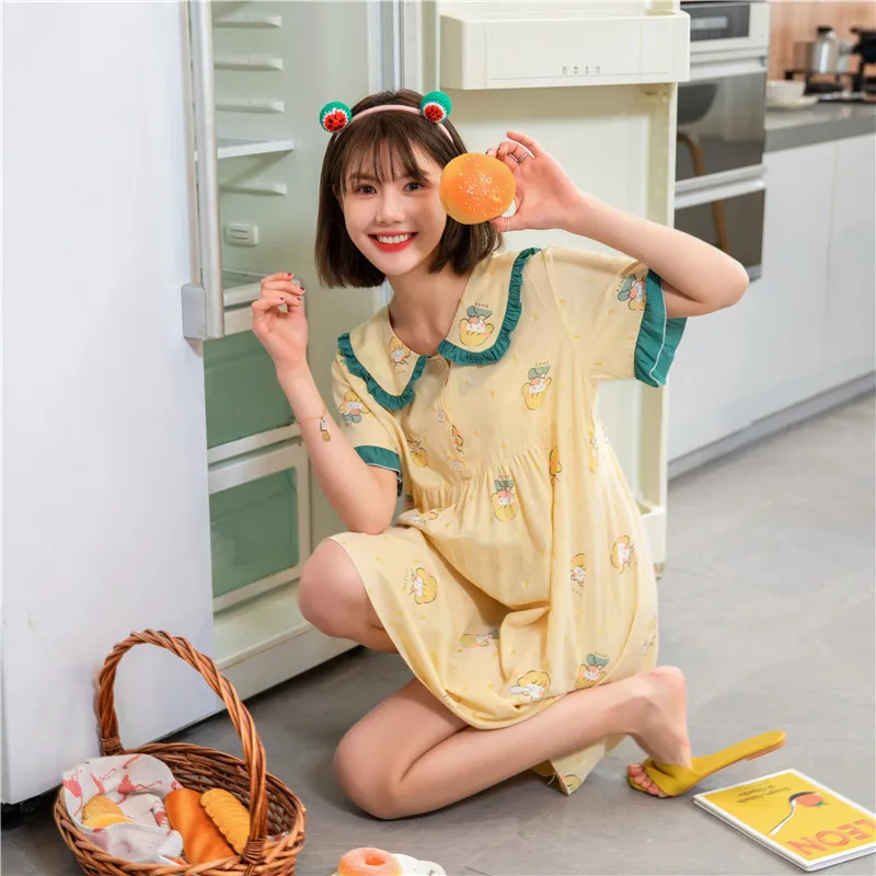 Cute Nightdress Print Women Nightgown Sleepwear Viscose Home Dressing Gown Lounge Wear Casual Intimate Lingerie Nightwear
Cute Nightdress Print Women Nightgown Sleepwear Viscose Home Dressing Gown Lounge Wear Casual Intimate Lingerie Nightwear