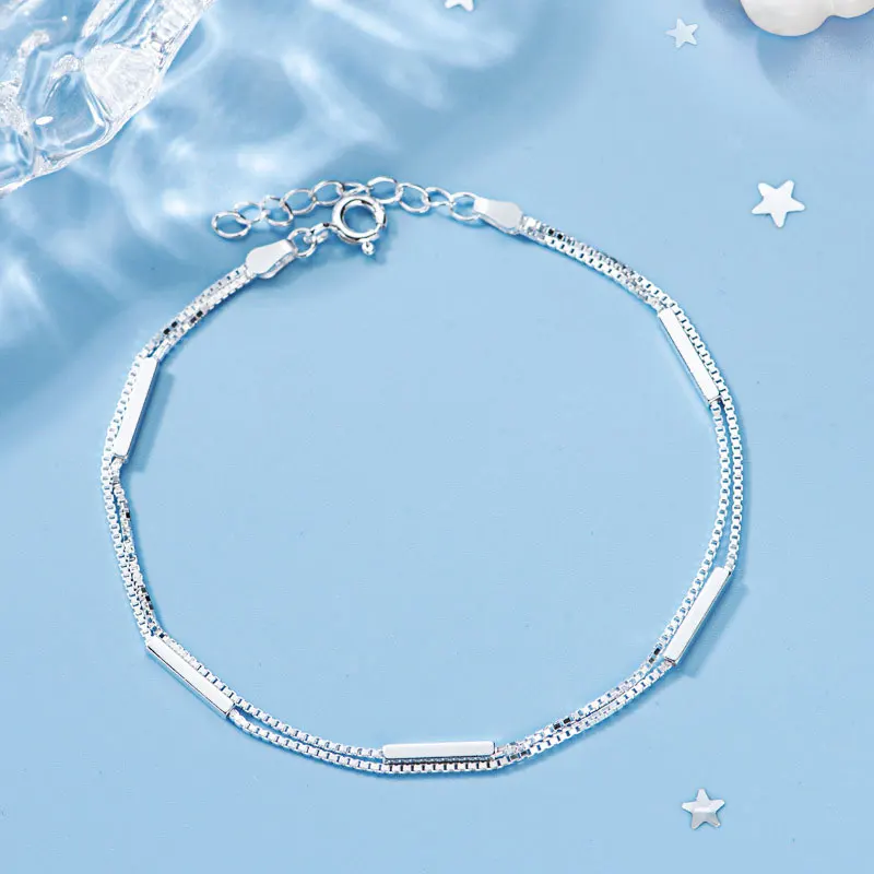 Simple Bar Round Stick Bracelet 925 Sterling Silver Elegant Layer Chain Bracelets Fine Jewelry Charm Gift pulseira feminina
Simple Bar Round Stick Bracelet 925 Sterling Silver Elegant Layer Chain Bracelets Fine Jewelry Charm Gift pulseira feminina