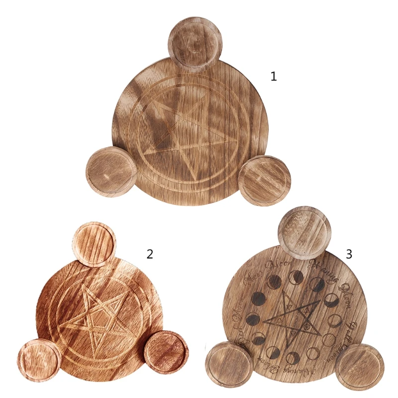 Wooden Candle Holder Astrology Pentacle Altar Plate Divination Magic Candlestick Table Energy Ornaments Tarot Supplies
Wooden Candle Holder Astrology Pentacle Altar Plate Divination Magic Candlestick Table Energy Ornaments Tarot Supplies