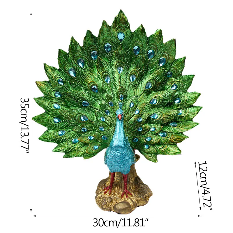 European Archaized Green Peafowl Statue Creative Resin Animal Sculpture Room Decor Ornament Home Decoration Accessories
European Archaized Green Peafowl Statue Creative Resin Animal Sculpture Room Decor Ornament Home Decoration Accessories