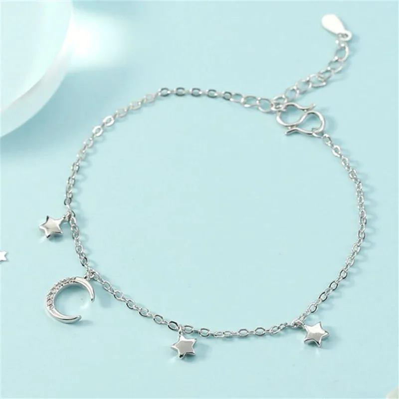925 Sterling Silver Crystal Star Moon Tassel Charm Bracelets & Bangles For Women Elegant Party Jewelry sl371
925 Sterling Silver Crystal Star Moon Tassel Charm Bracelets & Bangles For Women Elegant Party Jewelry sl371