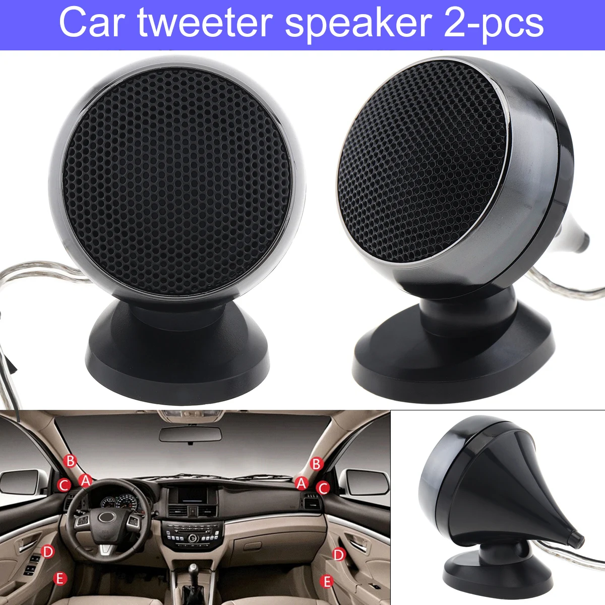 

2pcs 12V 150W Universal High Efficiency Mini Dome Car Tweeter Speakers High Frequency Soundbox Loudspeaker for Car Audio Systems