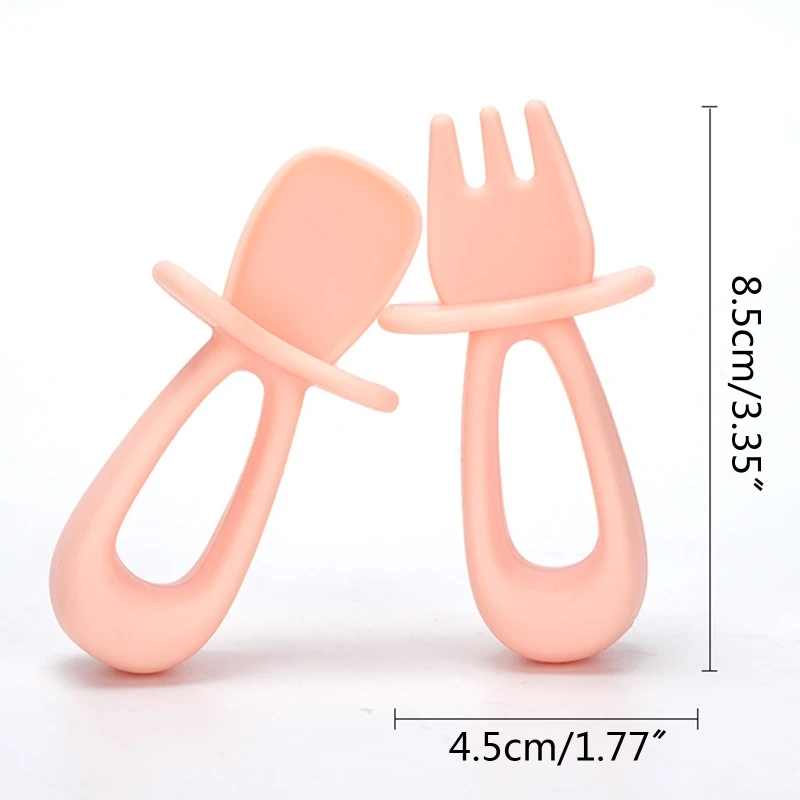 2pcs/set Baby Training Short Handle Silicone Fork Spoon Kit Infant Learning Eat Anti-drop Tableware Food Feeding Spoon
2pcs/set Baby Training Short Handle Silicone Fork Spoon Kit Infant Learning Eat Anti-drop Tableware Food Feeding Spoon