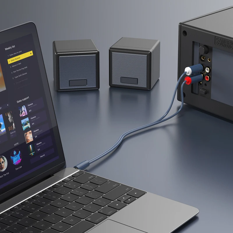 Aux-кабель CABLETIME со штекером 3 5 мм на штекер 2RCA стерео аудио разветвитель адаптер