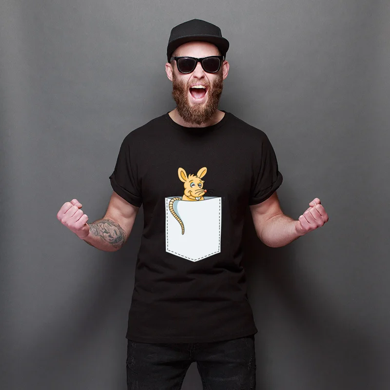Gift Mouse Rat In Pocket Casual Fashionable Tops T Shirt Simple Style O-Neck Tops Tees Cheap Adult T Shirt For Men
Gift Mouse Rat In Pocket Casual Fashionable Tops T Shirt Simple Style O-Neck Tops Tees Cheap Adult T Shirt For Men