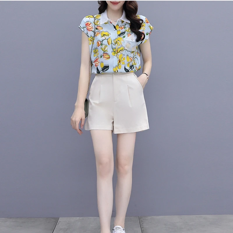 Sweet Two Pieces Suit Summer Holiday Sleeveless Print Top High Waist Shorts Women's Casual Set
Sweet Two Pieces Suit Summer Holiday Sleeveless Print Top High Waist Shorts Women's Casual Set
