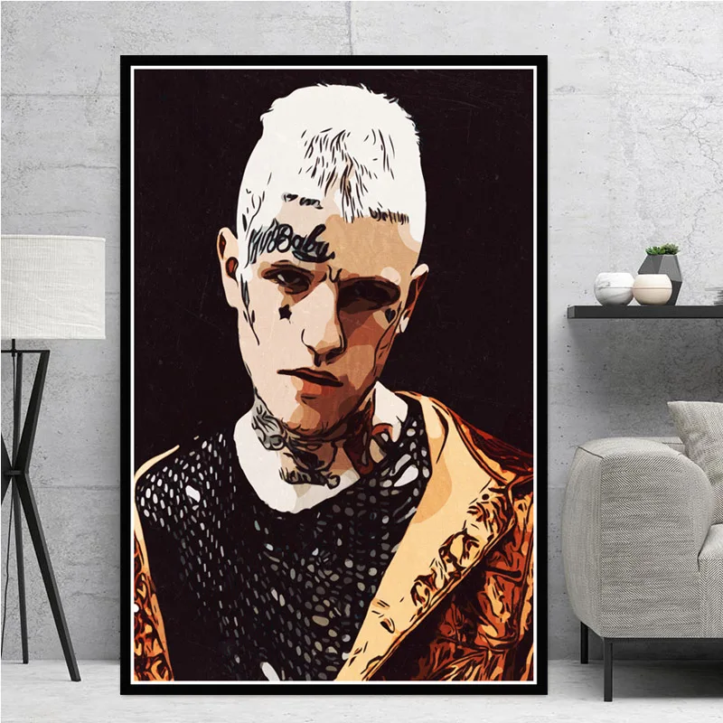Плакаты принты Lil Peep хип хоп рэпер музыка певец звезда абстрактная живопись