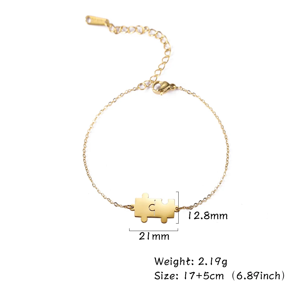 Lucktune Puzzle Charms Bracelet for Couples Stainless Steel Chain Link Bracelets Fashion Jewelry Accessories Gift for Lover 
Lucktune Puzzle Charms Bracelet for Couples Stainless Steel Chain Link Bracelets Fashion Jewelry Accessories Gift for Lover