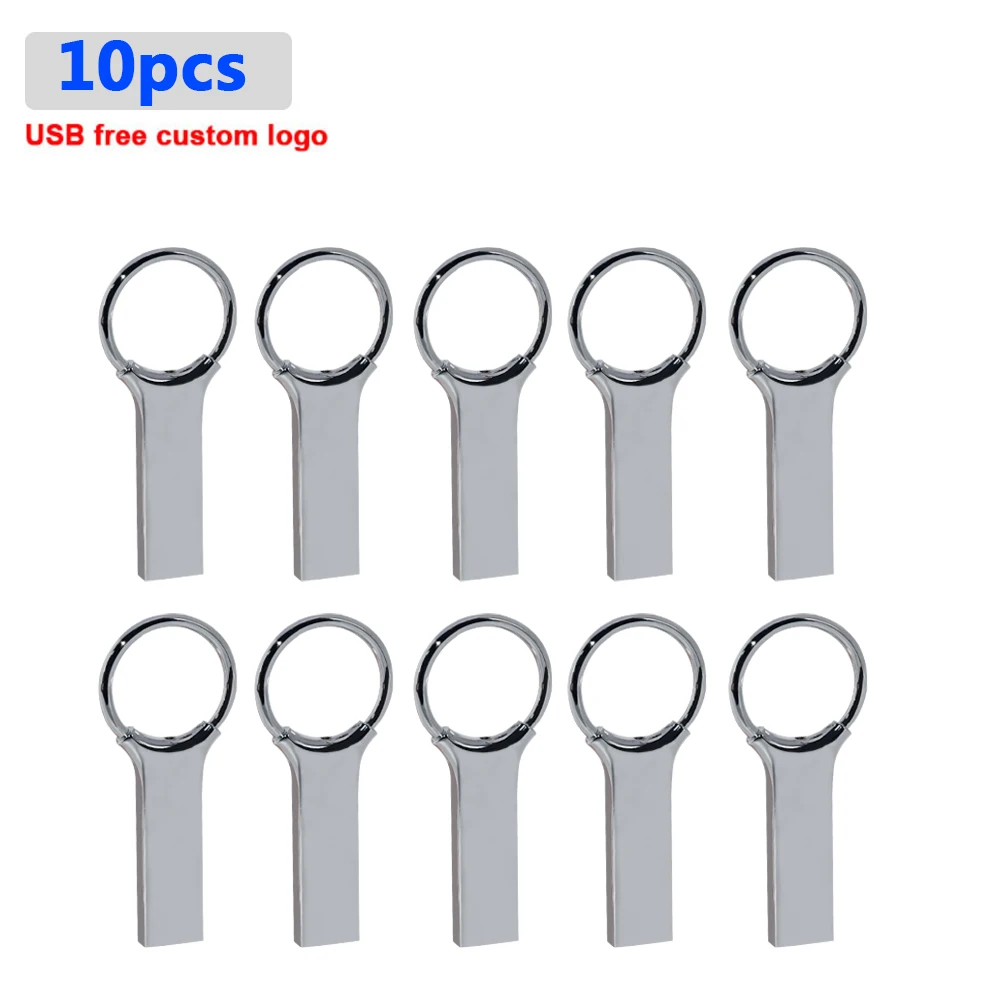 

10pcs/lot free logo Metal USB 128gb Flash Drives pendrive 64GB 32GB 16G 8G 4GB Pen Drive usb 2.0 memory stick pendriver U disk