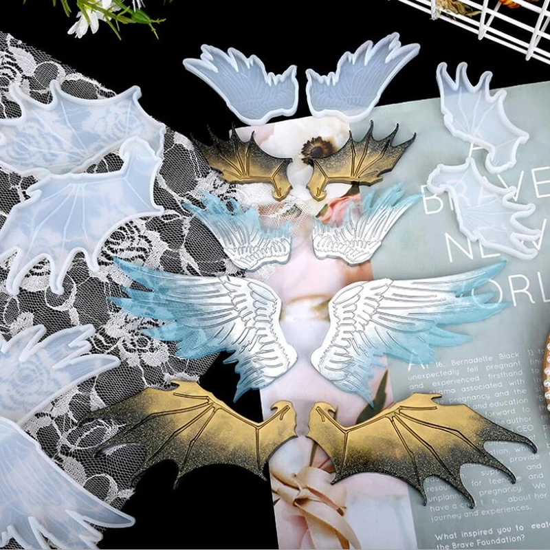 1Pair Crystal Epoxy Silicone Evil Angel Wings Mold Epoxy Mirror Resin Mold For Jewelry Making DIY Wing Mold DIY Craft Tools
1Pair Crystal Epoxy Silicone Evil Angel Wings Mold Epoxy Mirror Resin Mold For Jewelry Making DIY Wing Mold DIY Craft Tools
