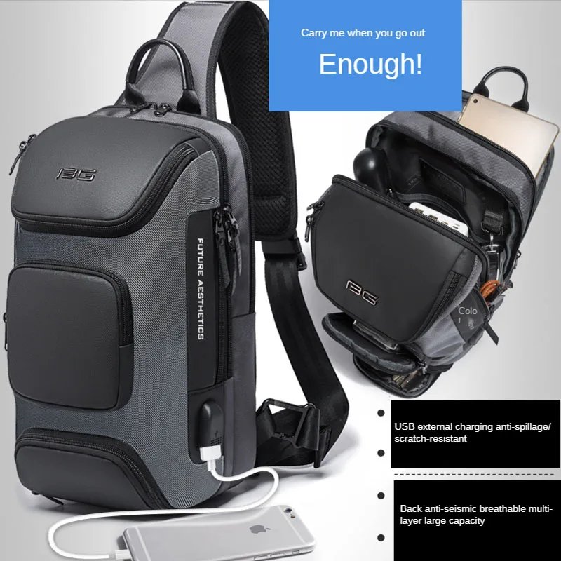 Chest Bag USB Charging Men's Oxford Multifunction Crossbody Bag Anti-Theft Shoulder Bags Short Trip Messenger Handbag
Chest Bag USB Charging Men's Oxford Multifunction Crossbody Bag Anti-Theft Shoulder Bags Short Trip Messenger Handbag