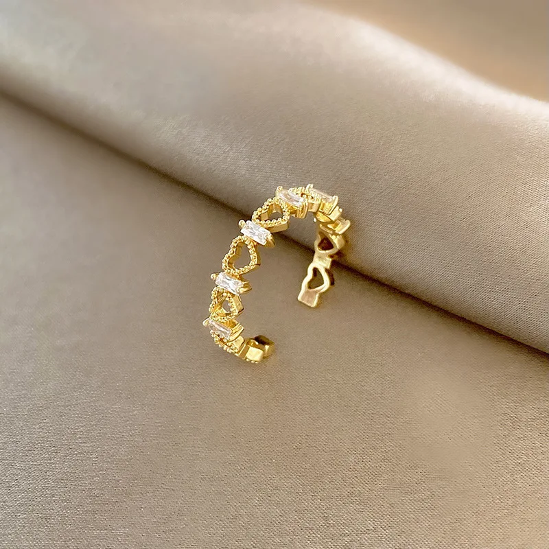 Fashion Heart Adjustable Ring For Women Korean Style Gold Plated Geometric Finger Rings Girls Wedding Jewelry Gift Wholesale New
Fashion Heart Adjustable Ring For Women Korean Style Gold Plated Geometric Finger Rings Girls Wedding Jewelry Gift Wholesale New
