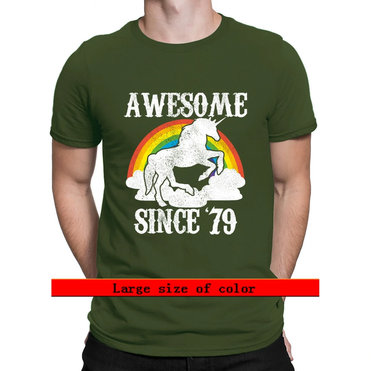 

Awesome Since 1979 40th Birthday Unicorn 2021 T Shirt Interesting Spring Building Outfit Round Collar Cotton Character Unique