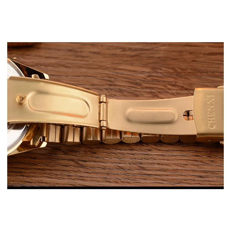 CHENXI Watches for Women & Men Analog Wristwatch Luxury Couple Watch Golden Stainless Steel Rolex Diament Gold | Наручные часы