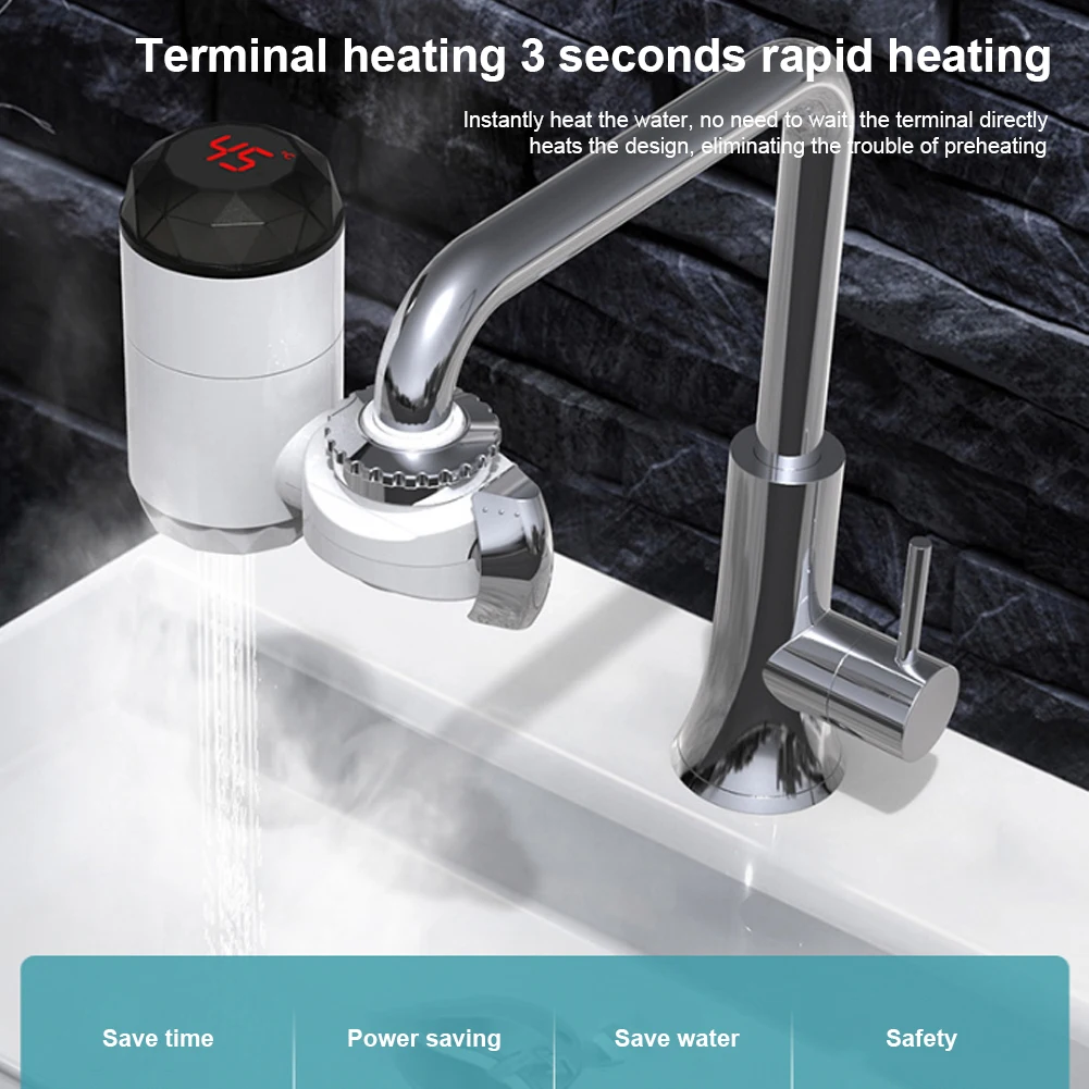 Instant Electric Heating Faucet Water Faucet Electric Hot Water Heater Faucet with LCD Temperature Display Bathroom Kitchen
Instant Electric Heating Faucet Water Faucet Electric Hot Water Heater Faucet with LCD Temperature Display Bathroom Kitchen