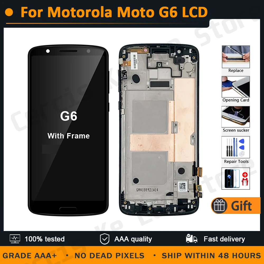 

Сенсорный экран 5,7 дюйма для Motorola Moto G6 XT1925, ЖК-дисплей с дигитайзером в сборе, детали с рамкой для Moto G6, сменный дисплей