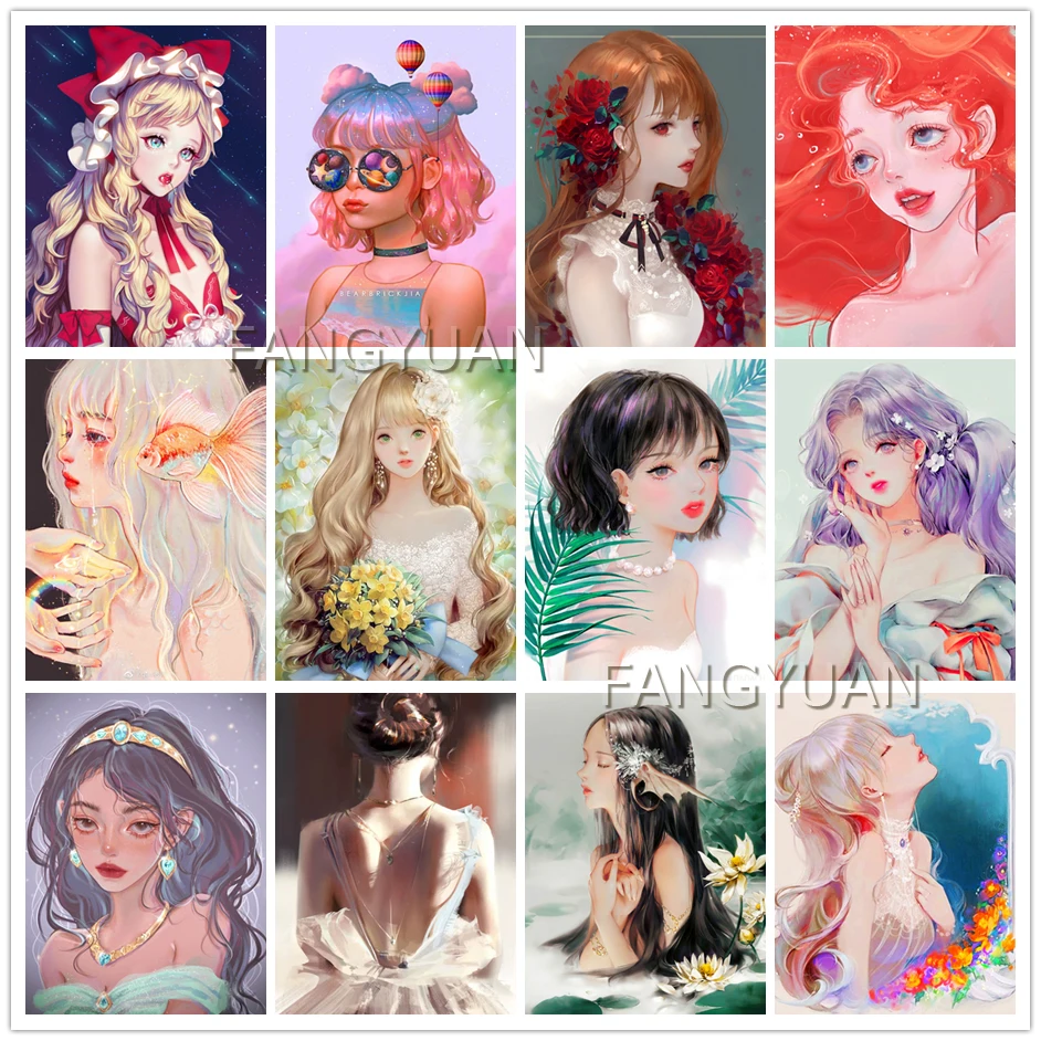 5D Diy Diamond Painting Cartoon Girl Portrait Full Square/Round Diamond Embroidered Mosaic cross stitch Kit home decoration gift
5D Diy Diamond Painting Cartoon Girl Portrait Full Square/Round Diamond Embroidered Mosaic cross stitch Kit home decoration gift