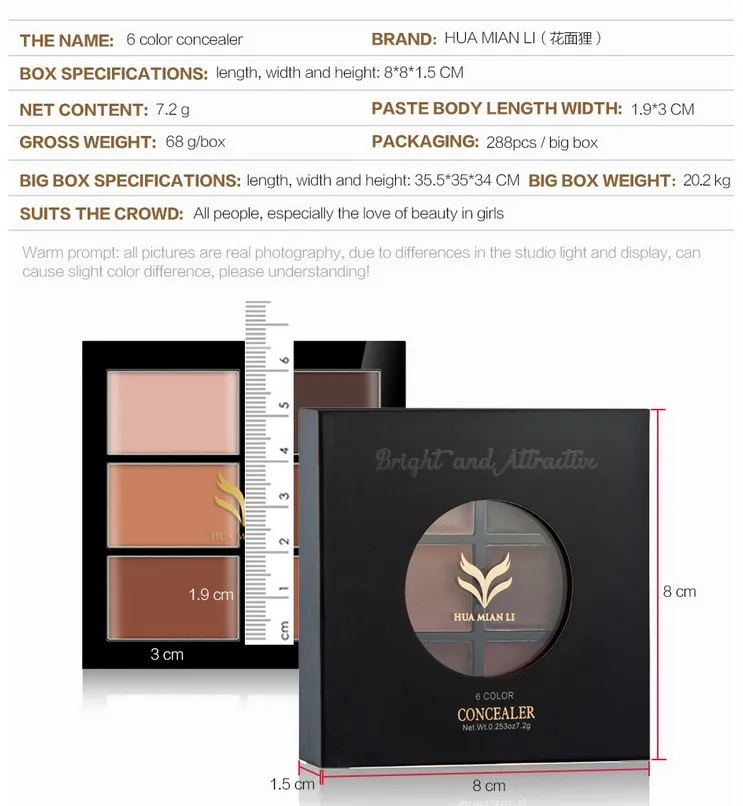 brand 6 color Natural Professional Concealer Palettes makeup Facial Face Cream Cosmetic make up kit contour powder wholesale
brand 6 color Natural Professional Concealer Palettes makeup Facial Face Cream Cosmetic make up kit contour powder wholesale