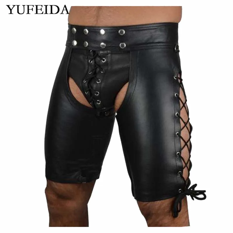 Sexy Mens Casual Shorts PVC Leather Wetlook Lace-up Open Butt Boxer Shorts Men Hollow Out Pants Party Night Stage Dance Clubwear
Sexy Mens Casual Shorts PVC Leather Wetlook Lace-up Open Butt Boxer Shorts Men Hollow Out Pants Party Night Stage Dance Clubwear