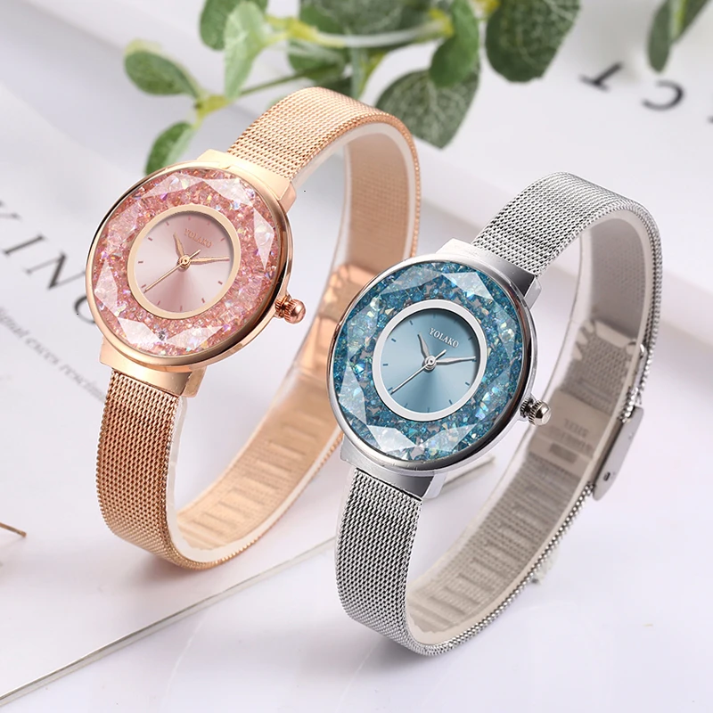 2022 Women Rose Gold Crystal Watches Steel Mesh Belt Quartz Wristwatches Luxury Women Dress Watches Ladies Watches Reloj Mujer
2022 Women Rose Gold Crystal Watches Steel Mesh Belt Quartz Wristwatches Luxury Women Dress Watches Ladies Watches Reloj Mujer