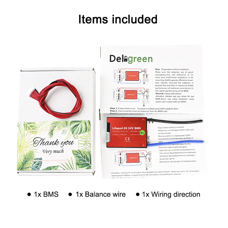 Deligreen 10S 36V 20A 30A 40A 50A 60A PCM/PCB/BMS for 3.7V lithium battery pack 18650 Lithion LiNCM Li-Polymer Scooter