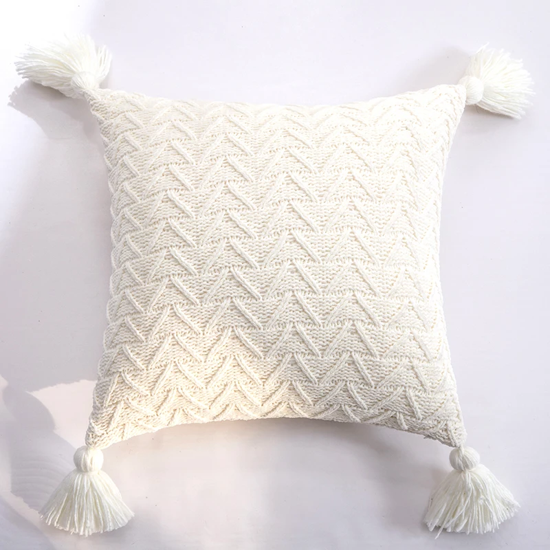 Nordic Knitted Cushion Cover Tassel Creative Decorative Pillow Cover Christmas Pillow Covers Solid Pillowcase for Sofas Bed 
Nordic Knitted Cushion Cover Tassel Creative Decorative Pillow Cover Christmas Pillow Covers Solid Pillowcase for Sofas Bed