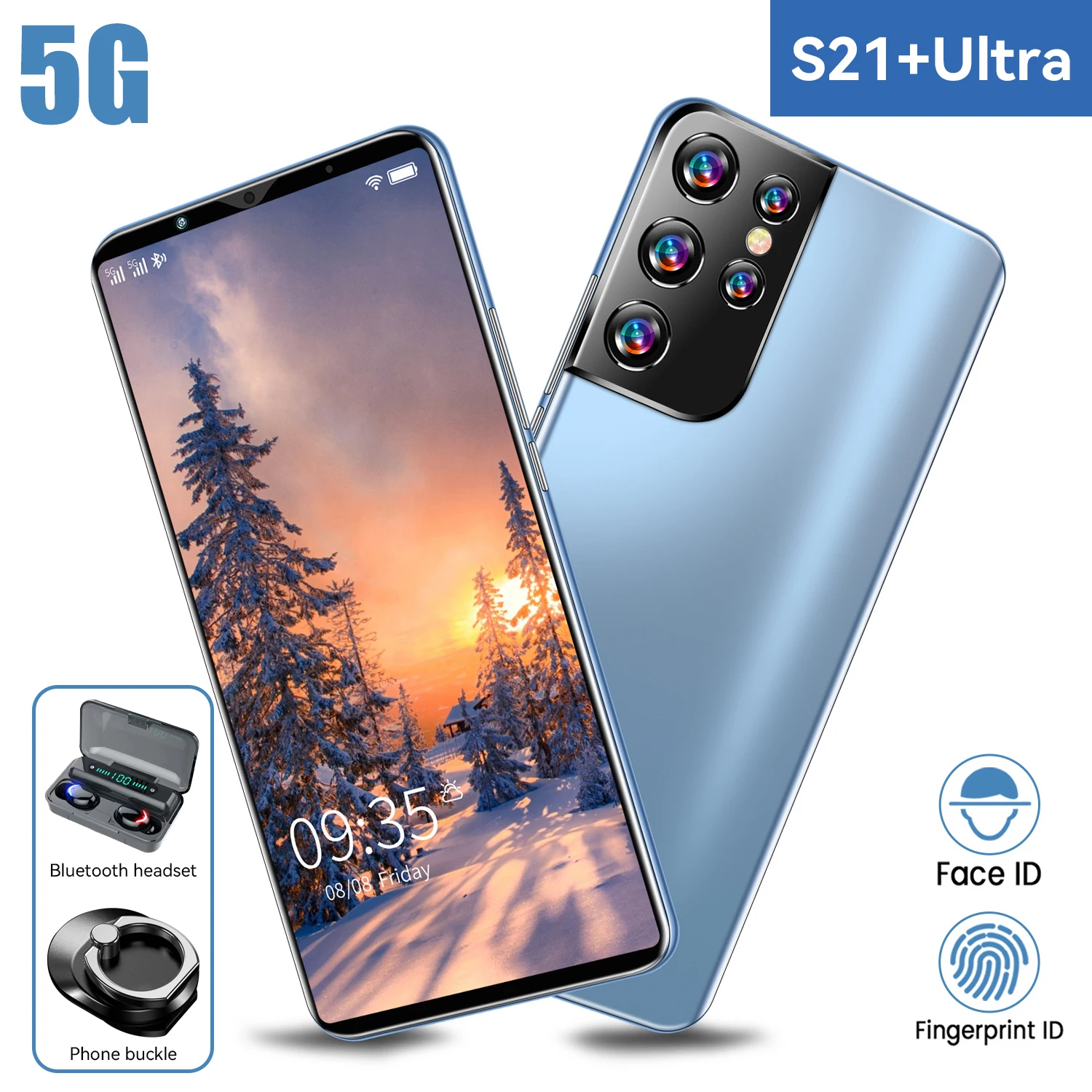 6.38 Inch Galxy S21+Uitra 12+512GB Cell Phones Unlocked 24MP+48MP 5000mAh MTK6889 5G Global Version Smartphone Android 10
6.38 Inch Galxy S21+Uitra 12+512GB Cell Phones Unlocked 24MP+48MP 5000mAh MTK6889 5G Global Version Smartphone Android 10
