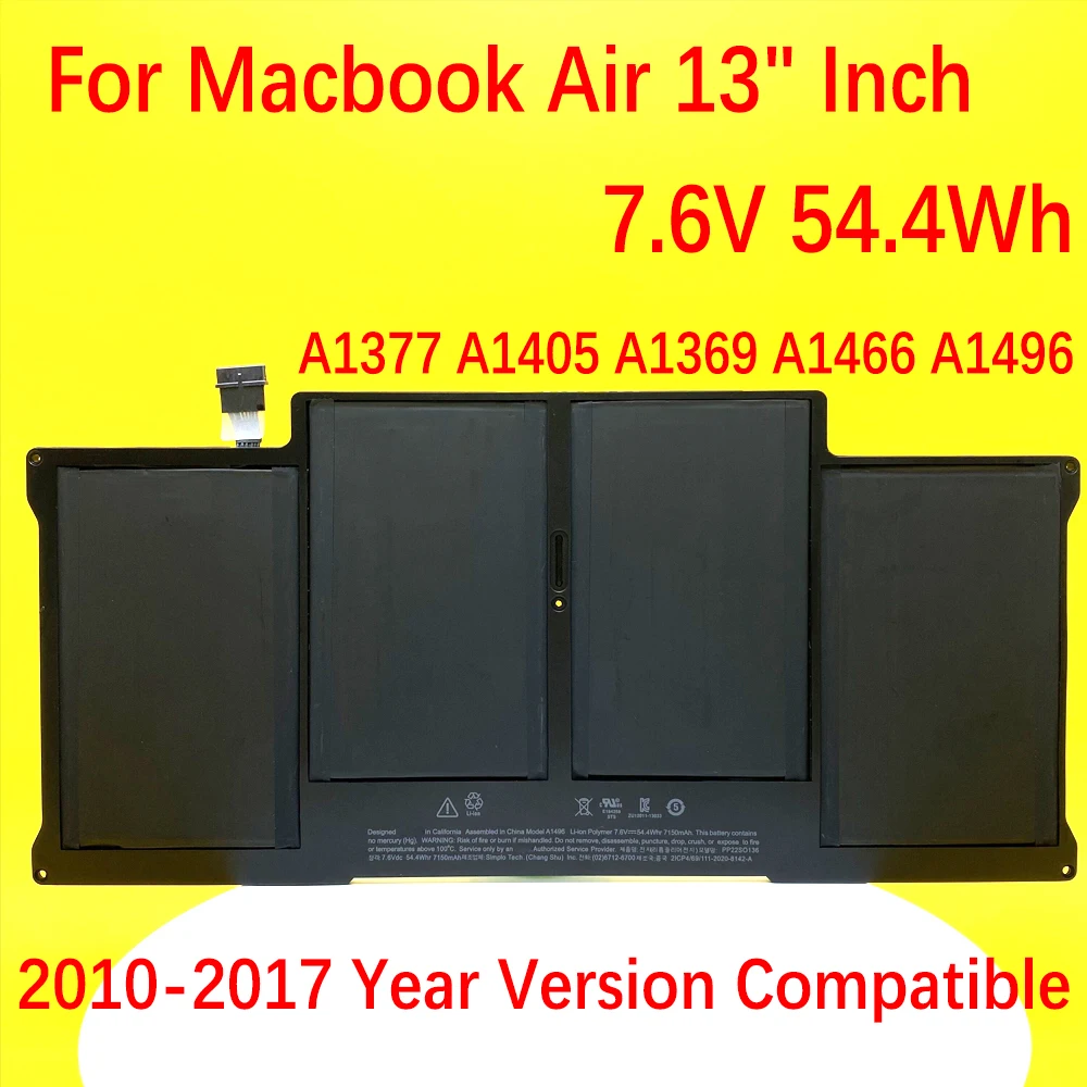 New Original Laptop Battery A1496 For Apple MacBook Air 13" A1466 (2010-2017) Year Version A1405 A1377 A1466 A1369
New Original Laptop Battery A1496 For Apple MacBook Air 13" A1466 (2010-2017) Year Version A1405 A1377 A1466 A1369