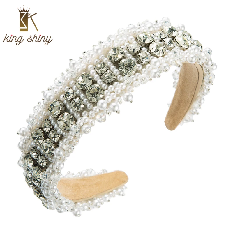 King Shiny Vintage Baroque Imitation Pearl Headband Hand Made Sparkly Crystal Beaded Hairband Bridal Wedding Party Tiara Bezel
King Shiny Vintage Baroque Imitation Pearl Headband Hand Made Sparkly Crystal Beaded Hairband Bridal Wedding Party Tiara Bezel