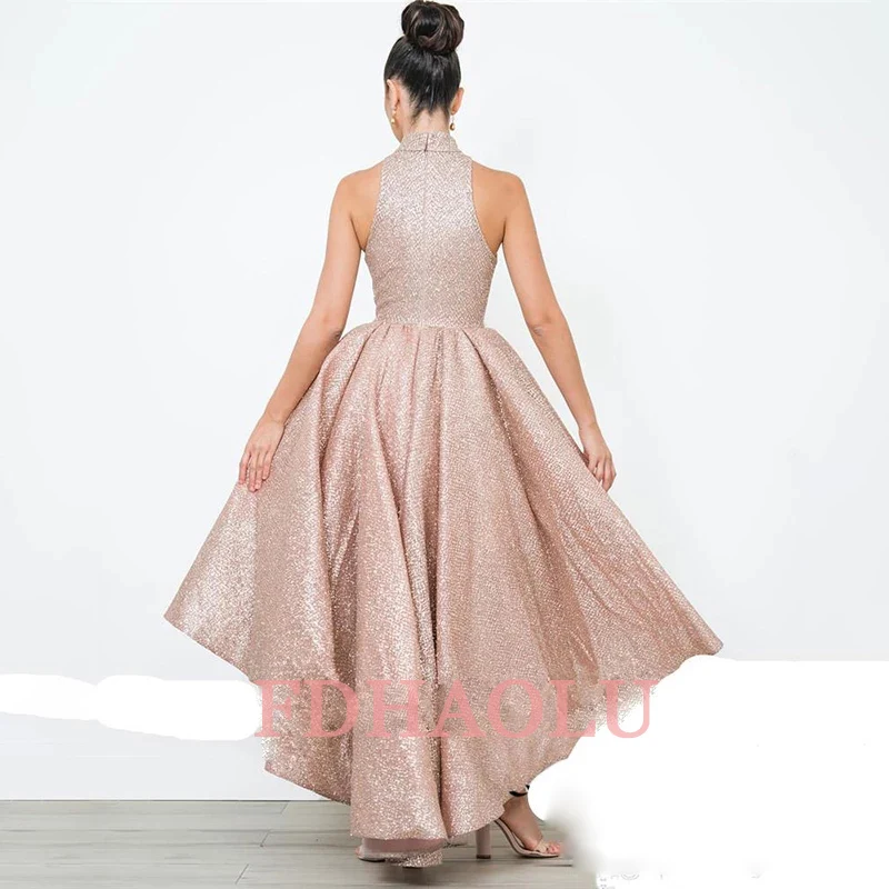 FDHAOLU FU143 розовые золотые платья для выпускного вечера блестящие арабские