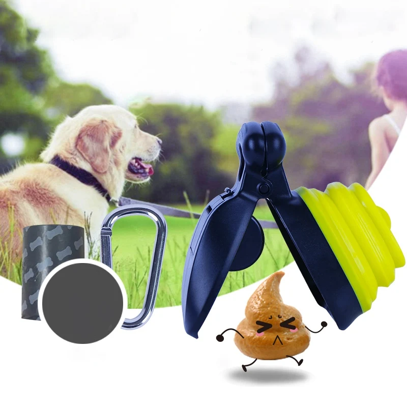 

Foldable Plastic Silicone Pet Travel Pooper Scooper Poop Scoop Clean Pick Up Cleaner With Litter Bag Holder