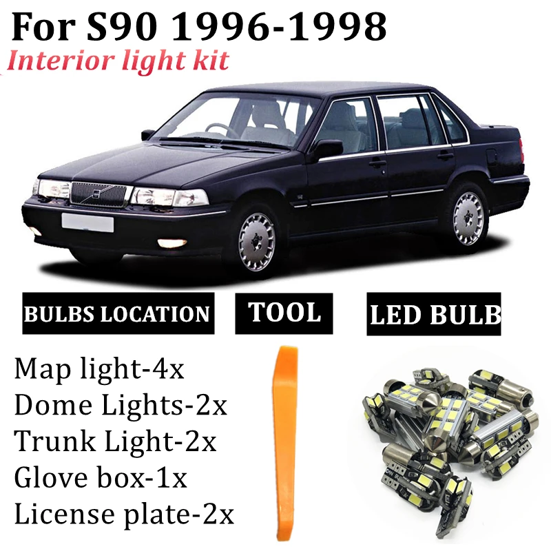11pcs canbus car interior led light bulbs lamp kit for 1996 1997 1998 volvo s90 map dome trunk license plate lights
11pcs canbus car interior led light bulbs lamp kit for 1996 1997 1998 volvo s90 map dome trunk license plate lights