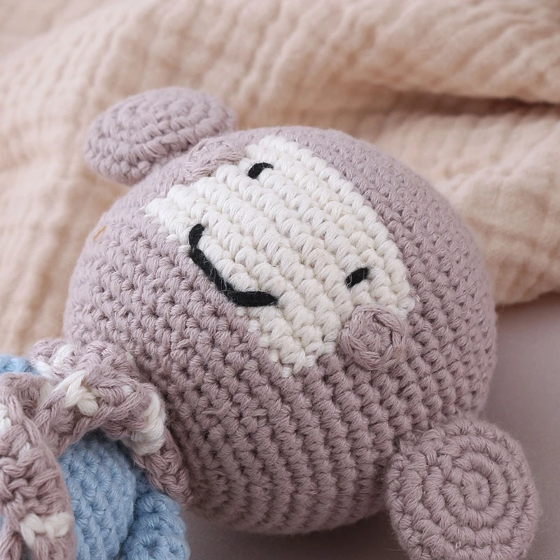 New Handmade Crochet Baby kawaii Bunny Plush Rabbit Dolls Newborn Sleeping Toy Rattle Christmas Gifts | Игрушки и хобби