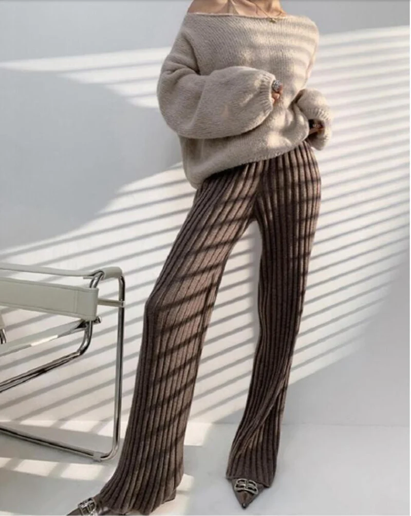 Women's spring autumn casual fall knit wide-leg pants Women Loose Trousers female Knitted Pants knit Trousers
Women's spring autumn casual fall knit wide-leg pants Women Loose Trousers female Knitted Pants knit Trousers