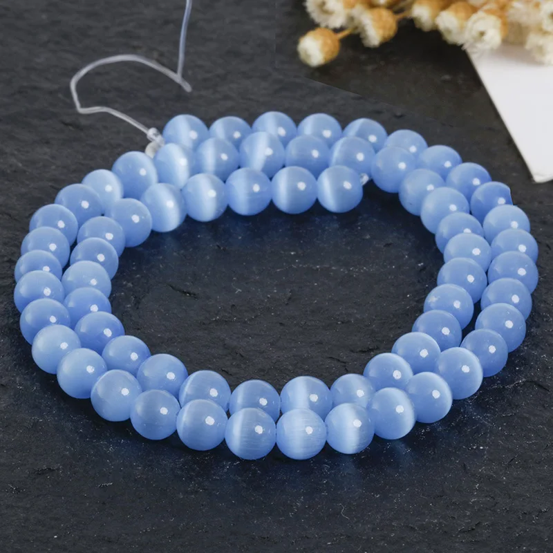 Hight Quality Light Blue Cat Eye Beads Smooth Round Loose Beads For Jewelry Making Opal Stone DIY Bracelet 4/6/8/10mm 15"Strand 
Hight Quality Light Blue Cat Eye Beads Smooth Round Loose Beads For Jewelry Making Opal Stone DIY Bracelet 4/6/8/10mm 15"Strand