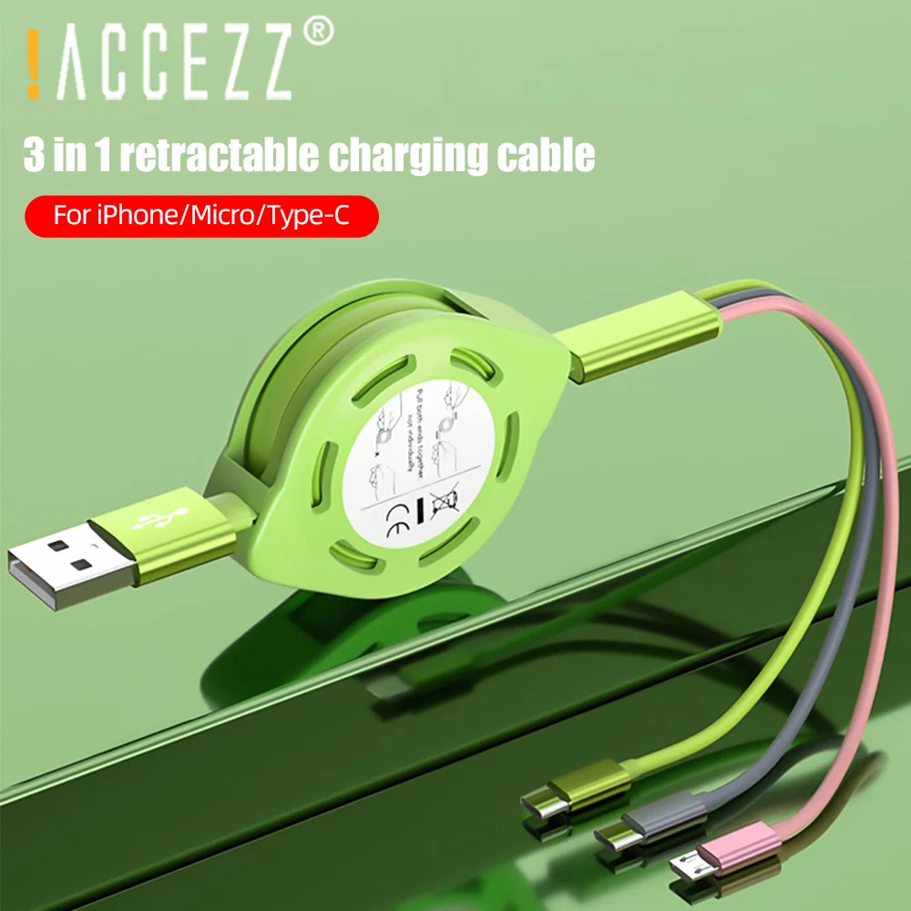 !ACCEZZ 3 in 1 USB Cable Micro USB Type C Lighting For iPhone 11 X 7 8 Liquid Silicone Wire Retractable Portable Charging Cables
!ACCEZZ 3 in 1 USB Cable Micro USB Type C Lighting For iPhone 11 X 7 8 Liquid Silicone Wire Retractable Portable Charging Cables