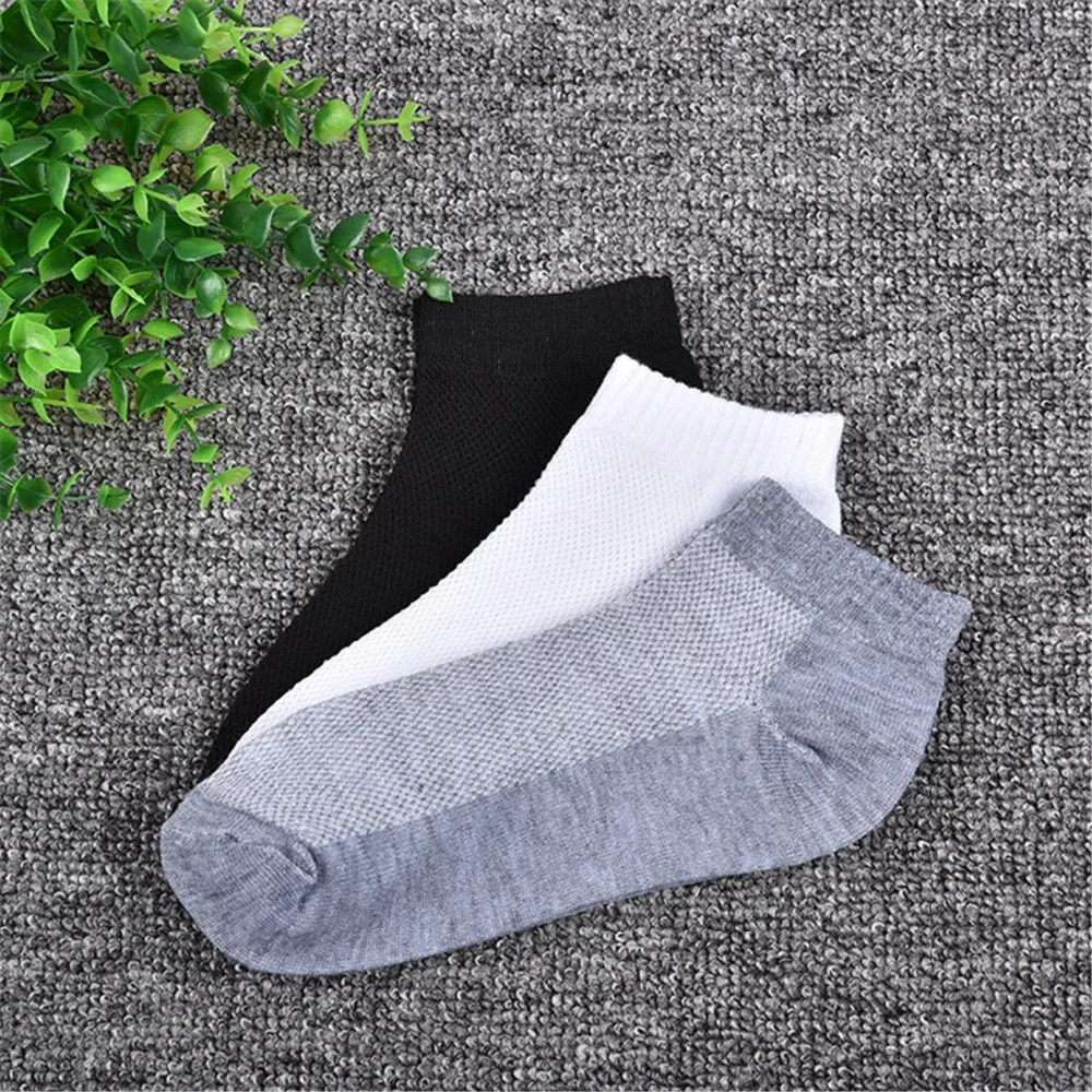 3 pairs/lot Men Socks High Quality Cotton Mesh Breathable Brief Invisible Slippers Male Shallow Mouth black No Show Sock |