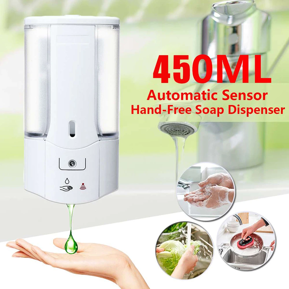 450ML Touchless Automatic Soap Dispenser Wall Mounted Shower Bath Shampoo Dispenser Liquid Soap Container Bathroom Accessories
450ML Touchless Automatic Soap Dispenser Wall Mounted Shower Bath Shampoo Dispenser Liquid Soap Container Bathroom Accessories