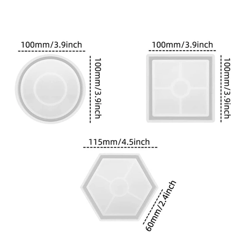 6 Pack DIY Coaster Silicone Mould Epoxy Casting Molds, Include Round, Square, Hexagon for Casting with Resin Home Decoration.
6 Pack DIY Coaster Silicone Mould Epoxy Casting Molds, Include Round, Square, Hexagon for Casting with Resin Home Decoration.